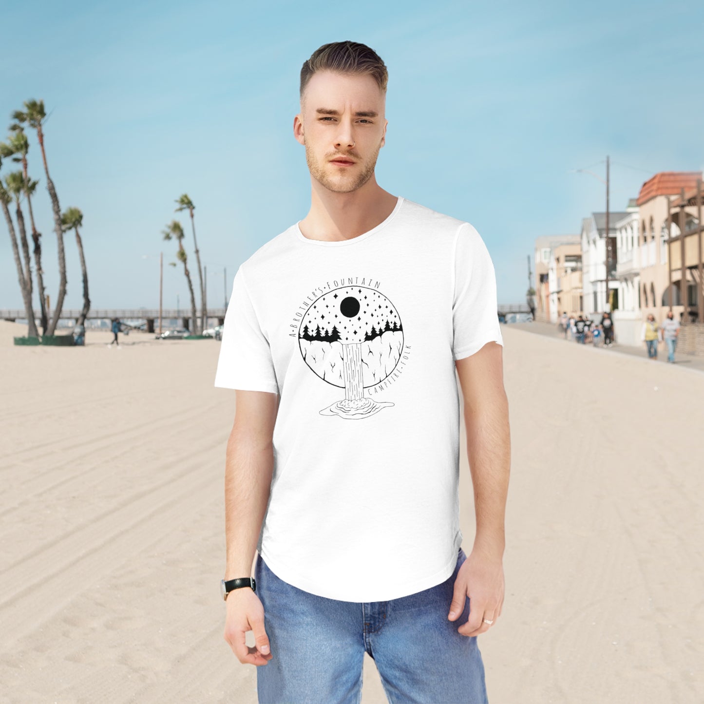 ABF Men's Curved Hem Tee (Waterfall)