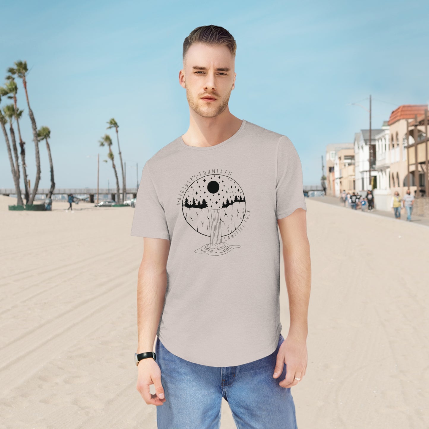 ABF Men's Curved Hem Tee (Waterfall)